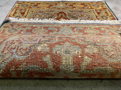 2'x3' Hand-Knotted 100% Wool Herize Design Carpet - Area Rug