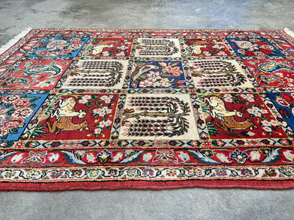 3'5"x5'2" Hand-Knotted 100% Lamb Wool Bakhtiarie Carpet - Area Rug