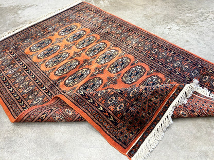 2'8"x3'11" Hand-Knotted 100% Wool Pile Bokhara Rug