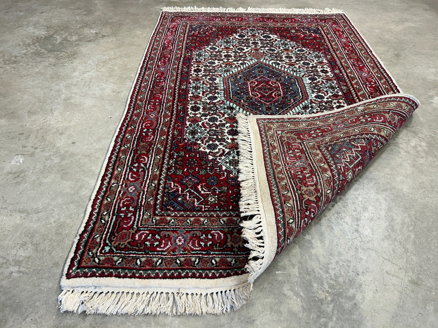 3'10"x5'10" Hand-Knotted 100% Wool Pile Indobijar Area Rug - Carpet