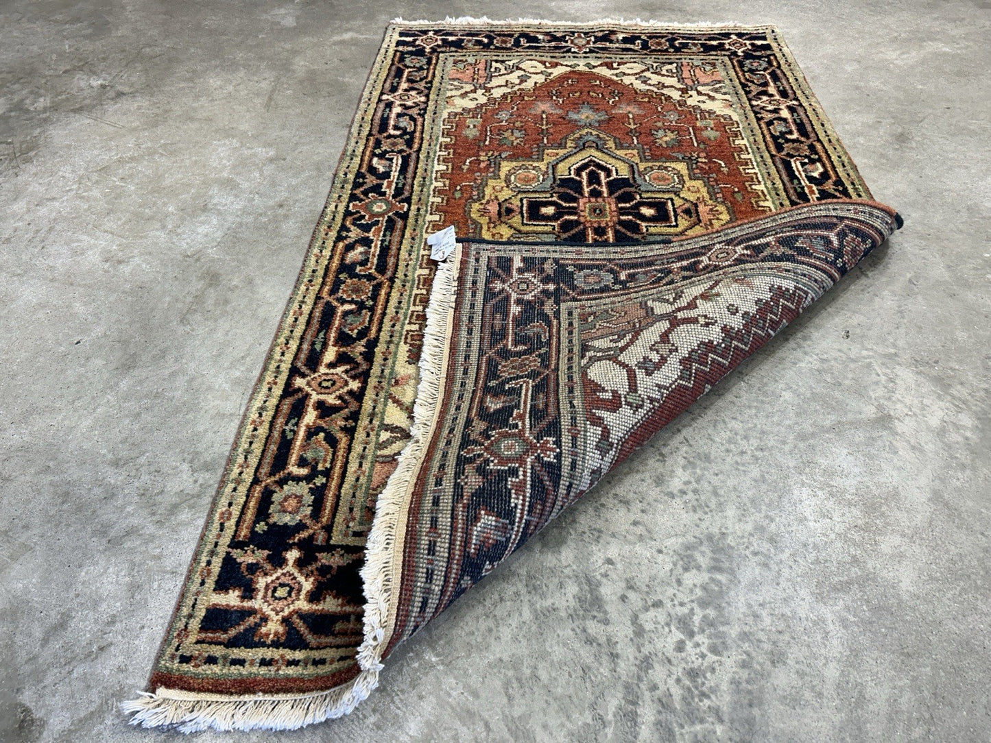 3’x5’1” Hand-Knotted 100% Wool Indoserapi Area Rug - Carpet