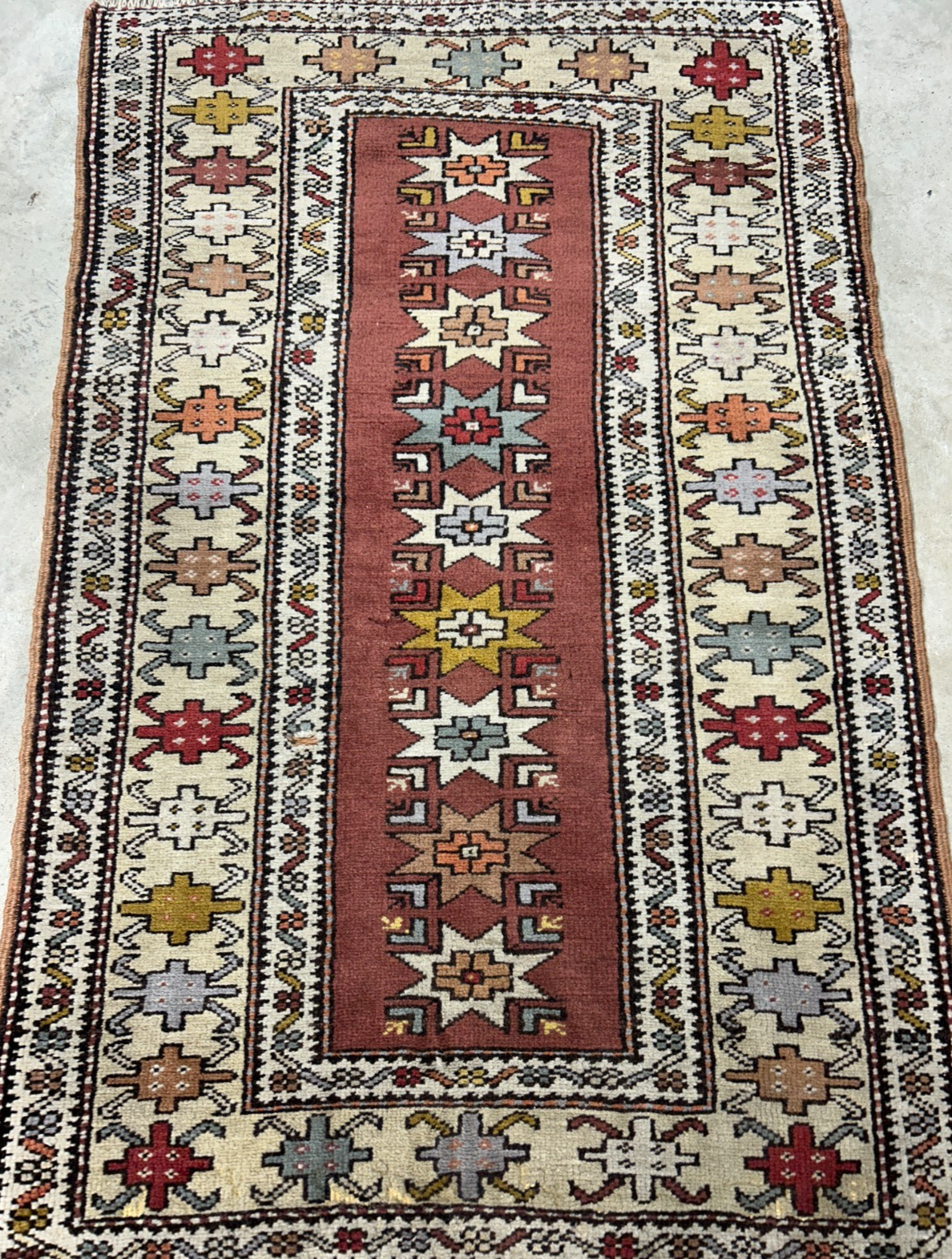 3'x5' Antique Hand-Knotted 100% Wool Pile Caucasian Area Rug - Carpet