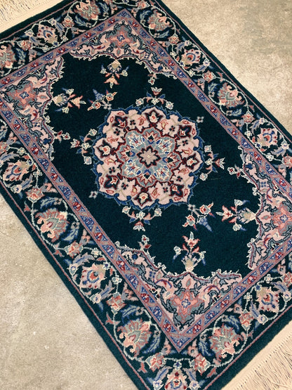 2'x3' Hand-Knotted Wool Oriental Rug - Area Carpet