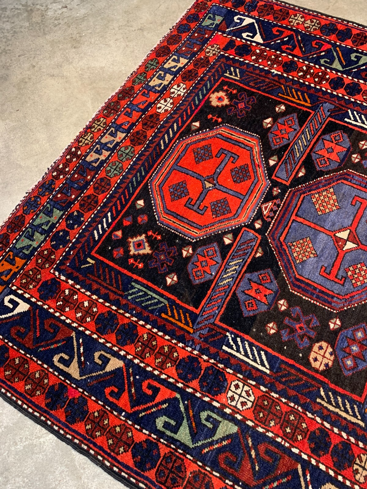 4'7"x6'5" Collector Antique Fine Baby Lamb Wool Caucasian Area Rug