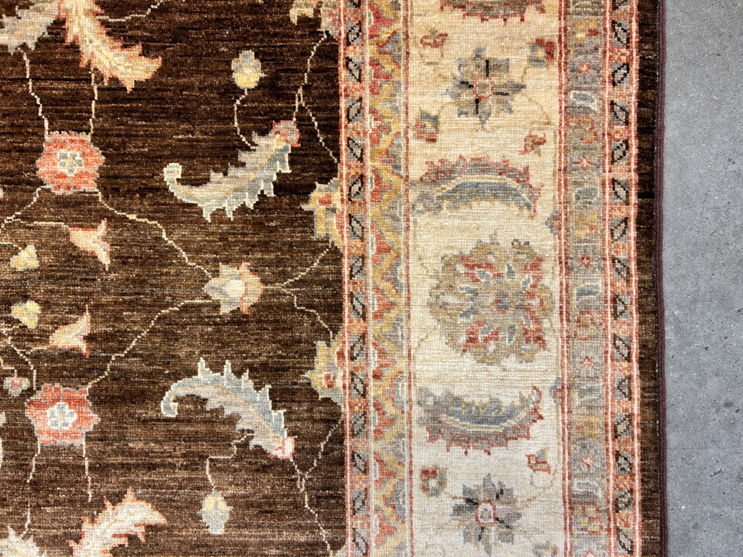 6'3"x9'7" Hand-Knotted 100% Wool Pile Peshawar Carpet - Area Rug