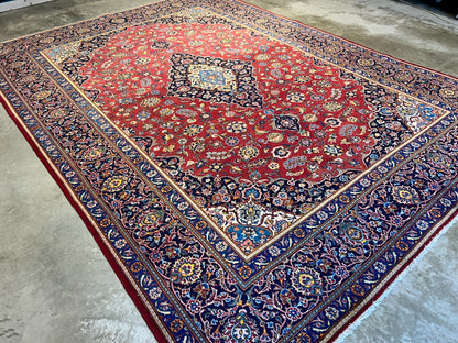 8'11"x12'4" Hand-Knotted 100% Wool Pile Kashane Rug