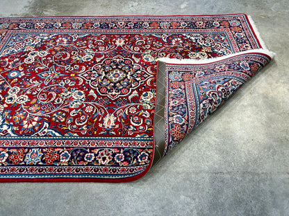 3'5"x5'2" Hand-Knotted 100% Wool Pile Sarouke Rug