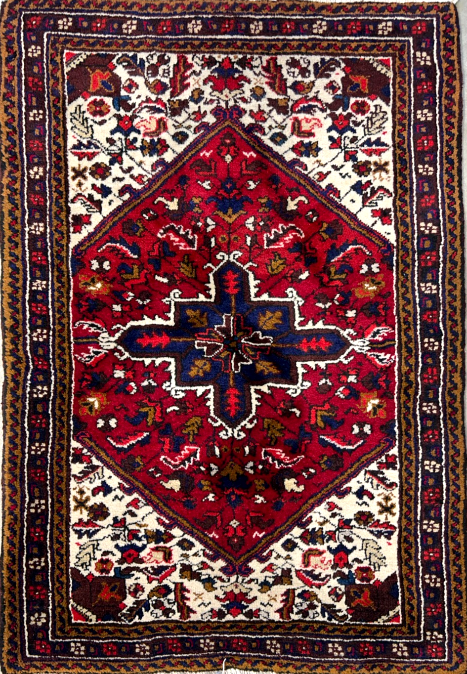 3'x4'6" Hand-Knotted 100% Wool Pile Herize Area Rug - Carpet