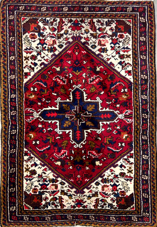 3'x4'6" Hand-Knotted 100% Wool Pile Herize Area Rug - Carpet