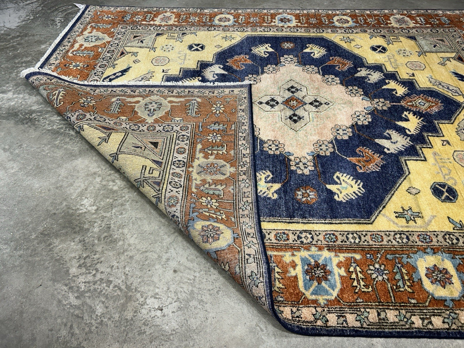 8’x10’1” Hand-Knotted 100% Wool Pile Indoserapi Area Rug - Carpet