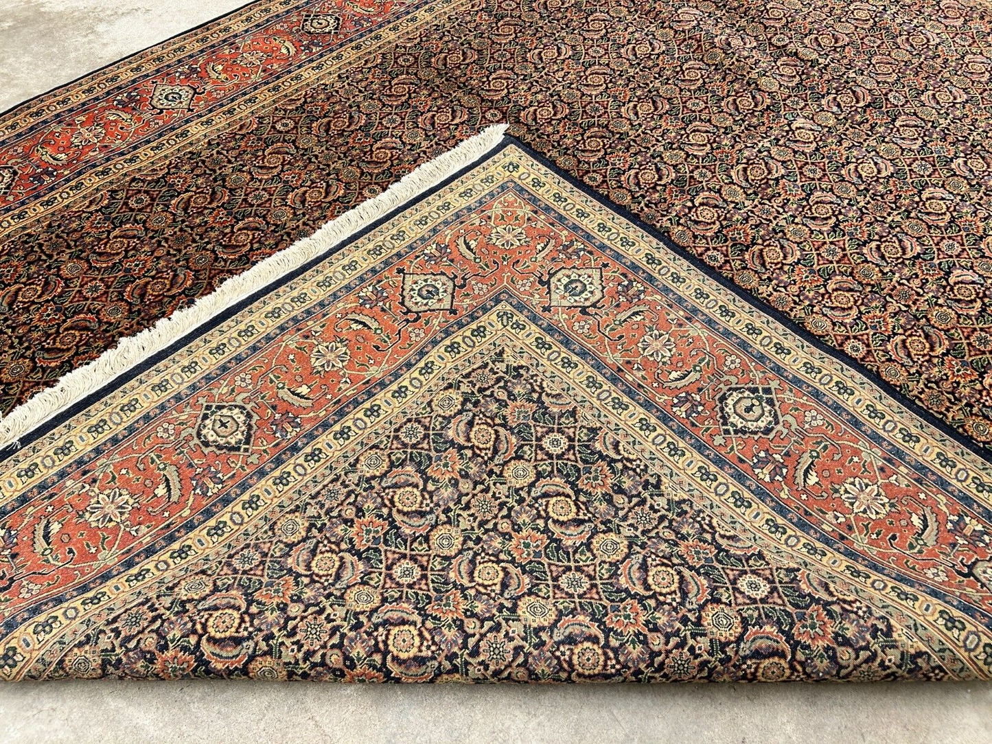 9'x12' Fine Hand-Knotted 100% Wool Pile Herati Design Carpet - Area Rug