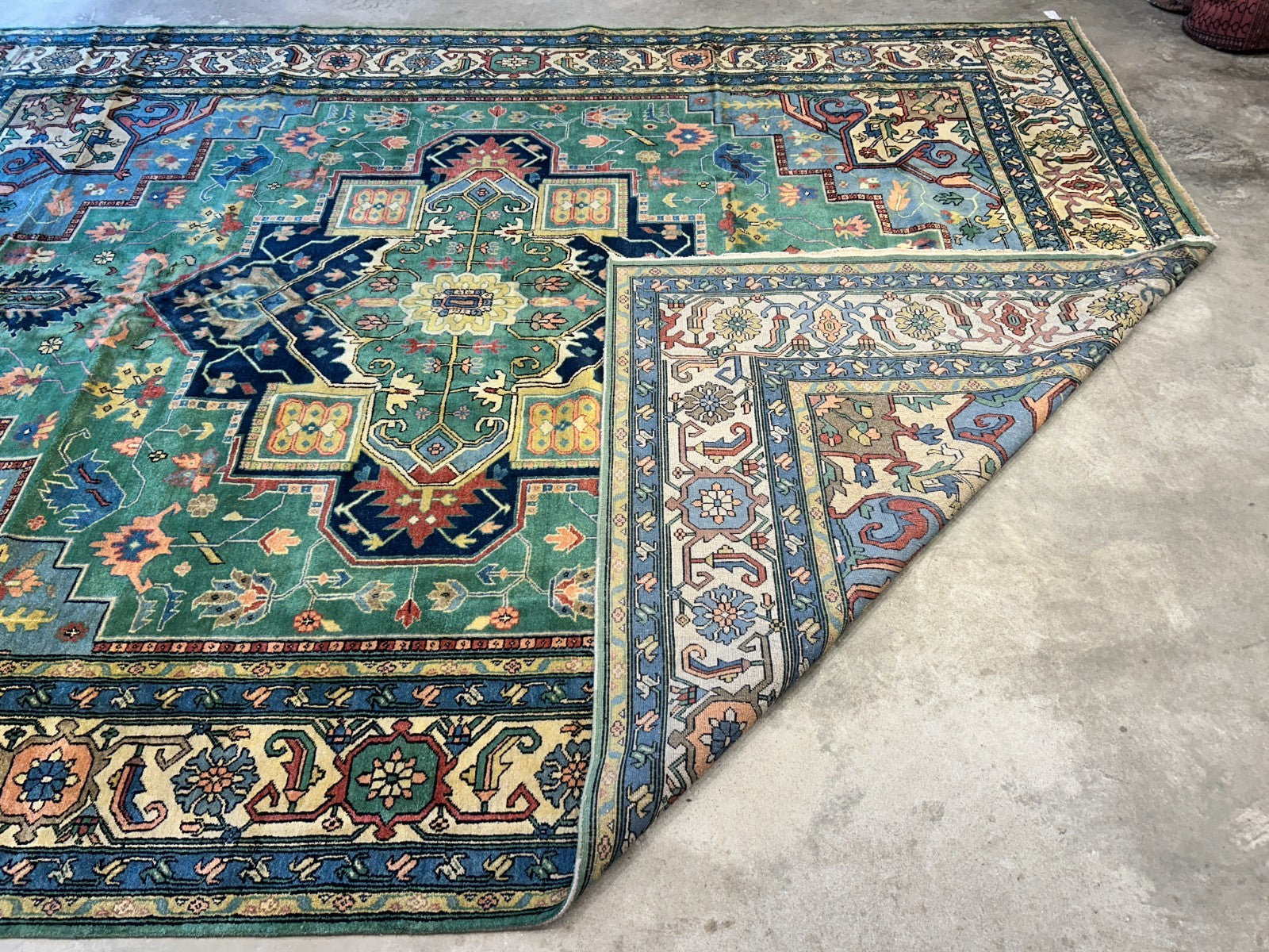 11'11"x15'11" Hand-Knotted 100% Wool Pile Herize Area Rug - Carpet