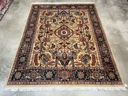 8’x9’11” Hand-Knotted Wool IndoHeriz Area Rug