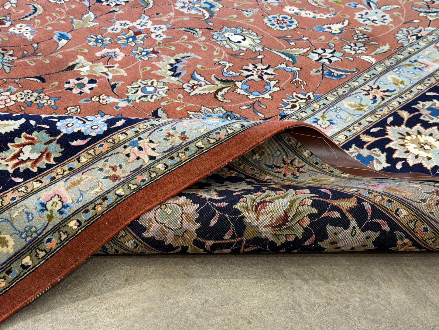 Hand-Knotted 60 Raj Persian Tabriz Rug - 9’9”x13’