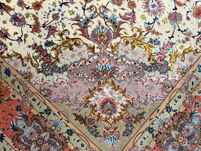 Hand-Knotted 70 Raj Persian Tabriz Rug - Signed - 9’8”x13’9”