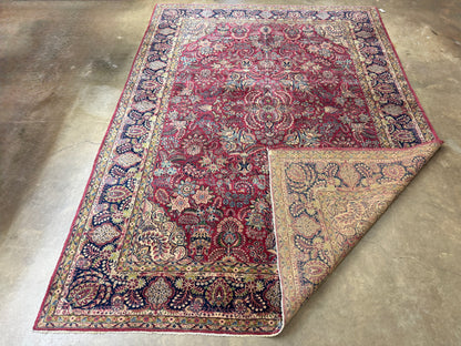 9’11”x13’6” Antique Hand-Knotted Fine Kork Wool Persian Sarouk Area Rug Handmade