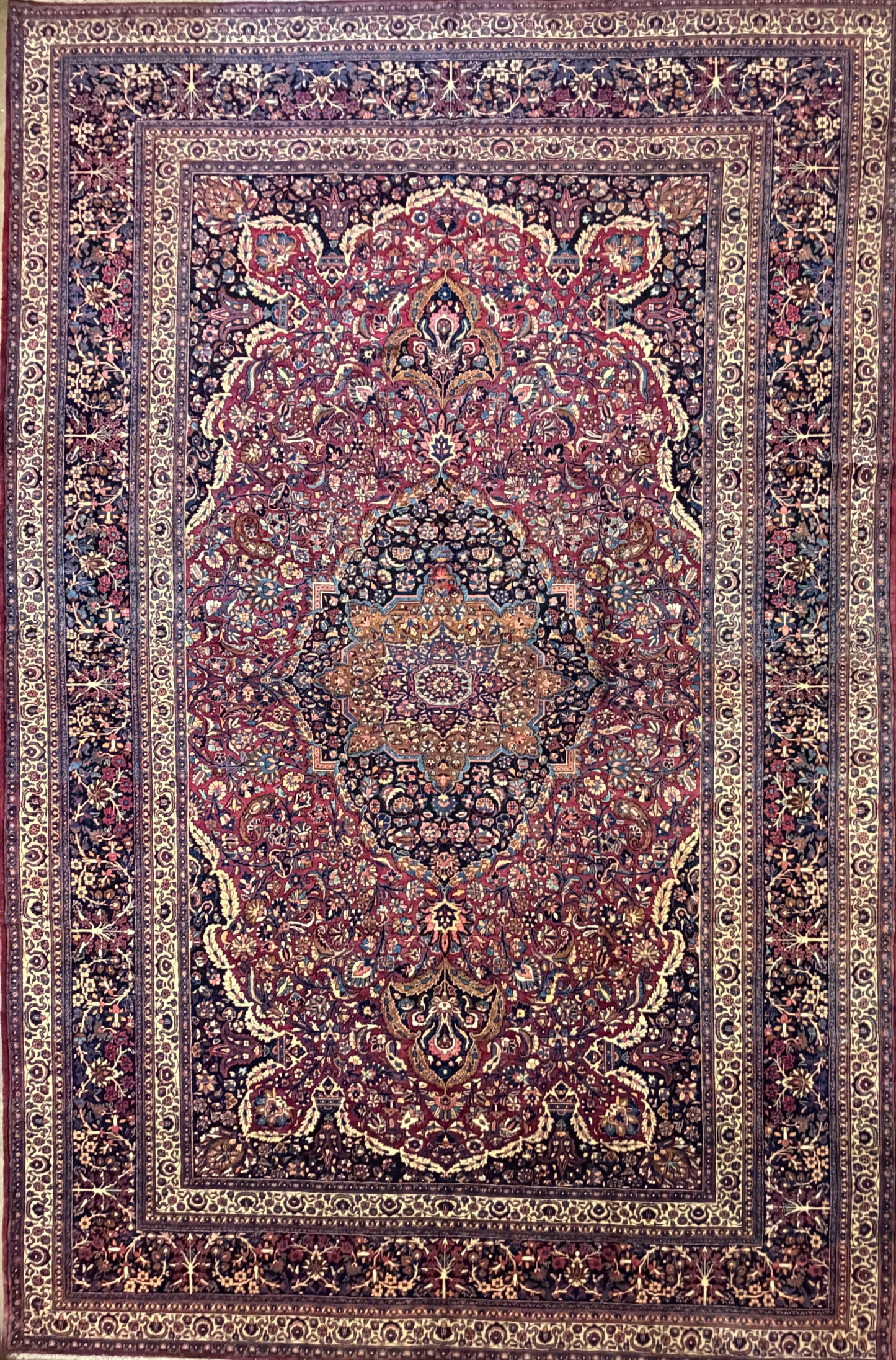Hand-Knotted Persian Mashad Rug - 11’6”x17’7”