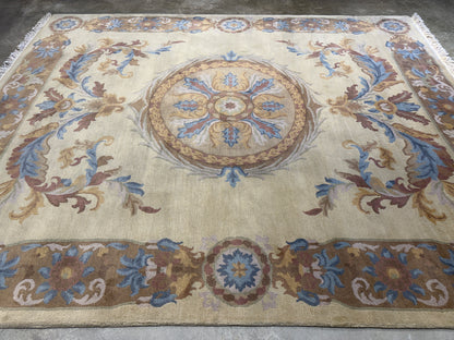 8’x9’10” Hand-Knotted Wool Aubusson Area Rug
