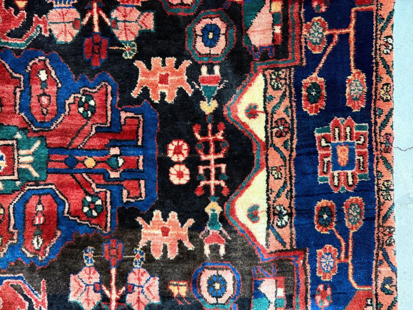 5’6”x8’6” Vintage Hand-Knotted Wool Nahavand Persian Rug 5x8 Handmade Tribal Carpet