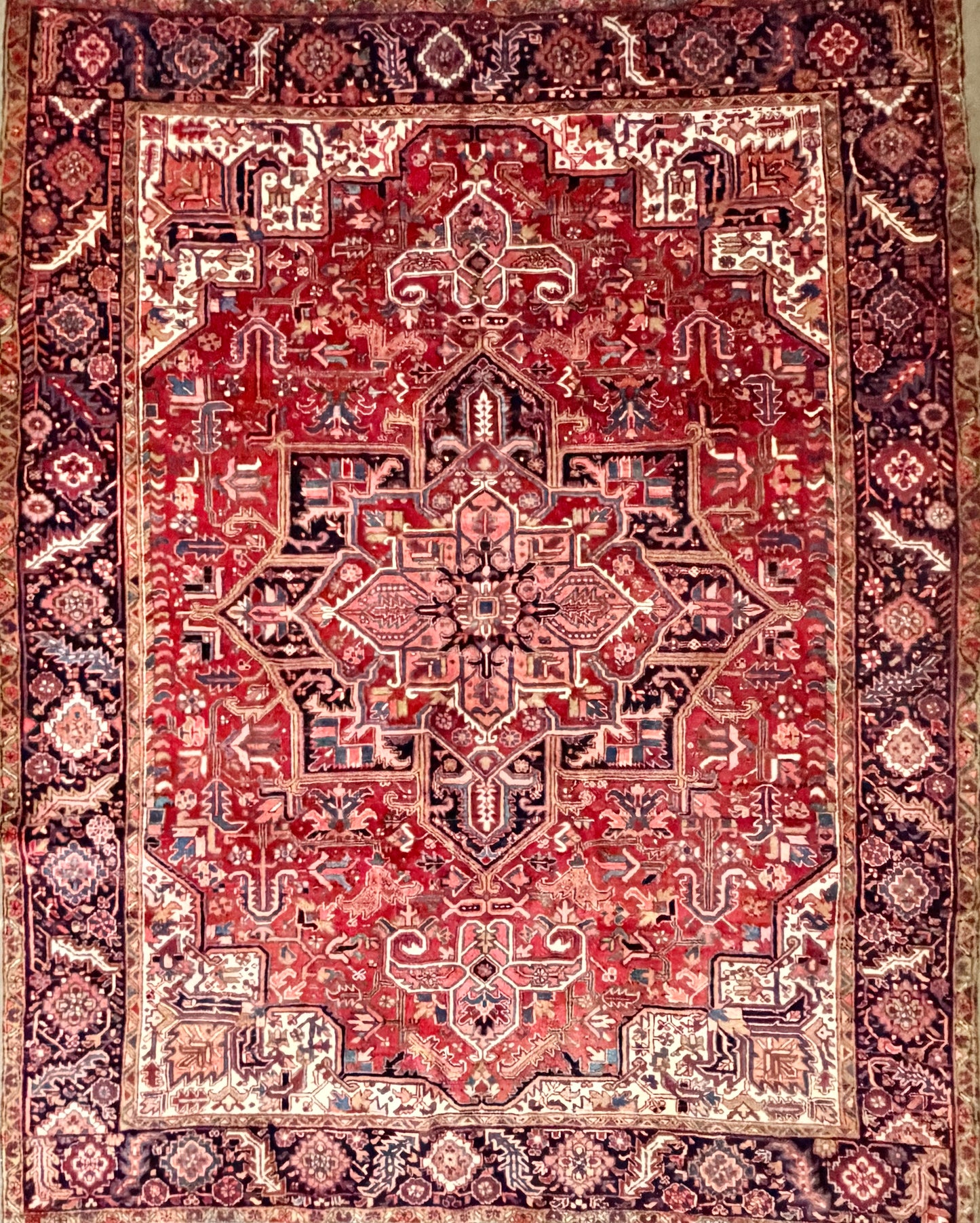 Hand-Knotted Persian Heriz Rug - 8’7”x11’