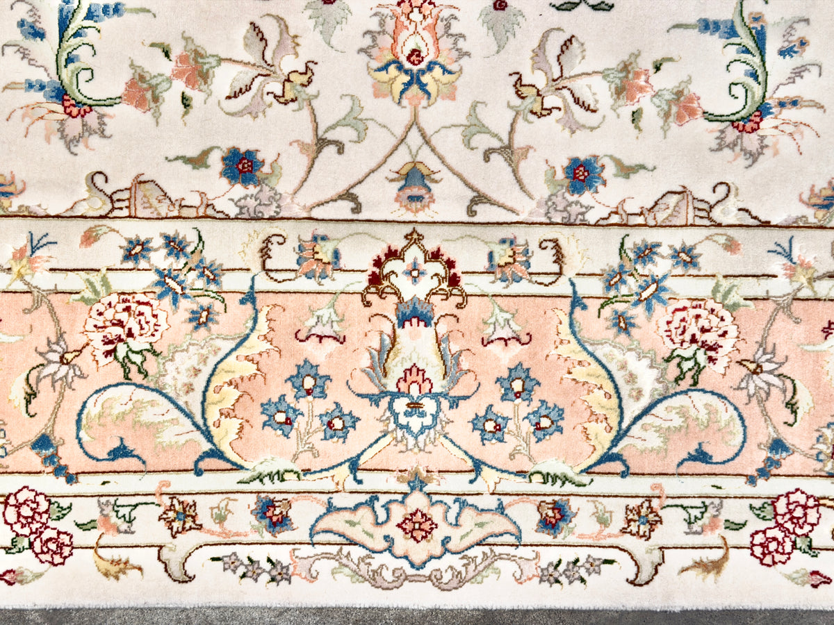 Hand-Knotted 60 Raj Persian Tabriz Rug - 6'7"x9'10"