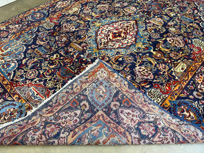 9’9”x13’1” Hand-Knotted Persian Kashmar Pictorial Area Rug