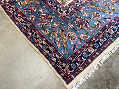 9’6”x14’6” Hand-Knotted Persian Kashan Area Rug