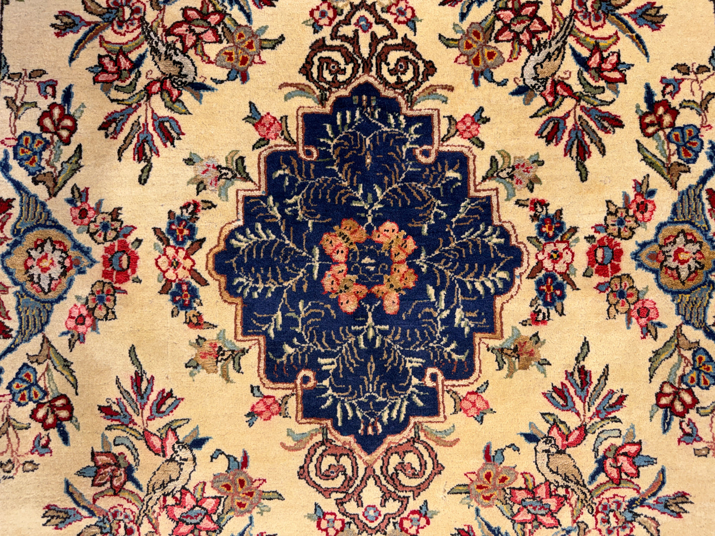 Hand-Knotted Antique Persian Qum Rug - 4’6”x7’2”