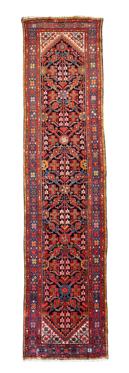 Hand-Knotted Malayer Runner - 3’5”x13’9”