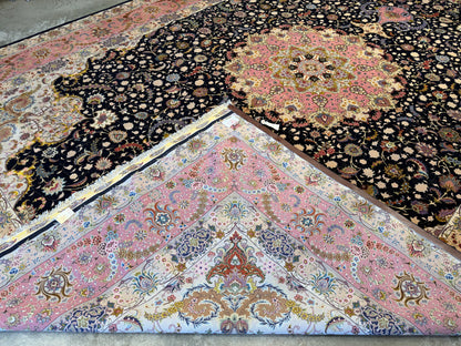 11’6”x16’6” Very Fine Hand-Knotted 70 Raj Signed Persian Tabriz Rug