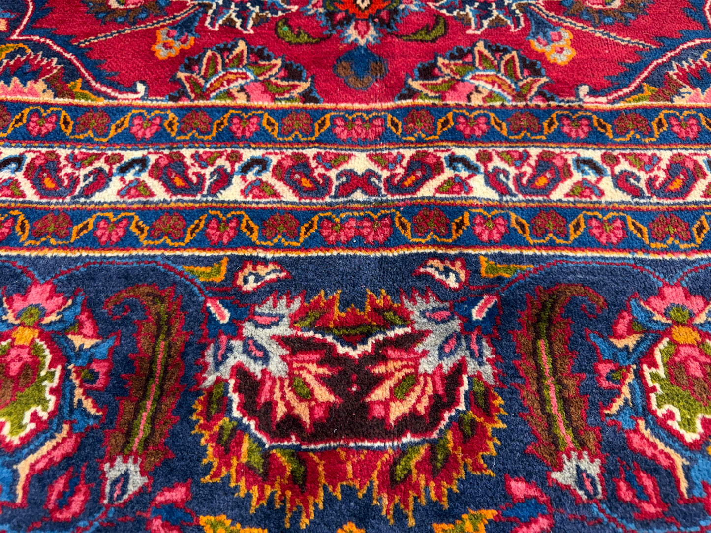 Antique Hand-Knotted Persian Mashad Rug - 9’6”x12’8”
