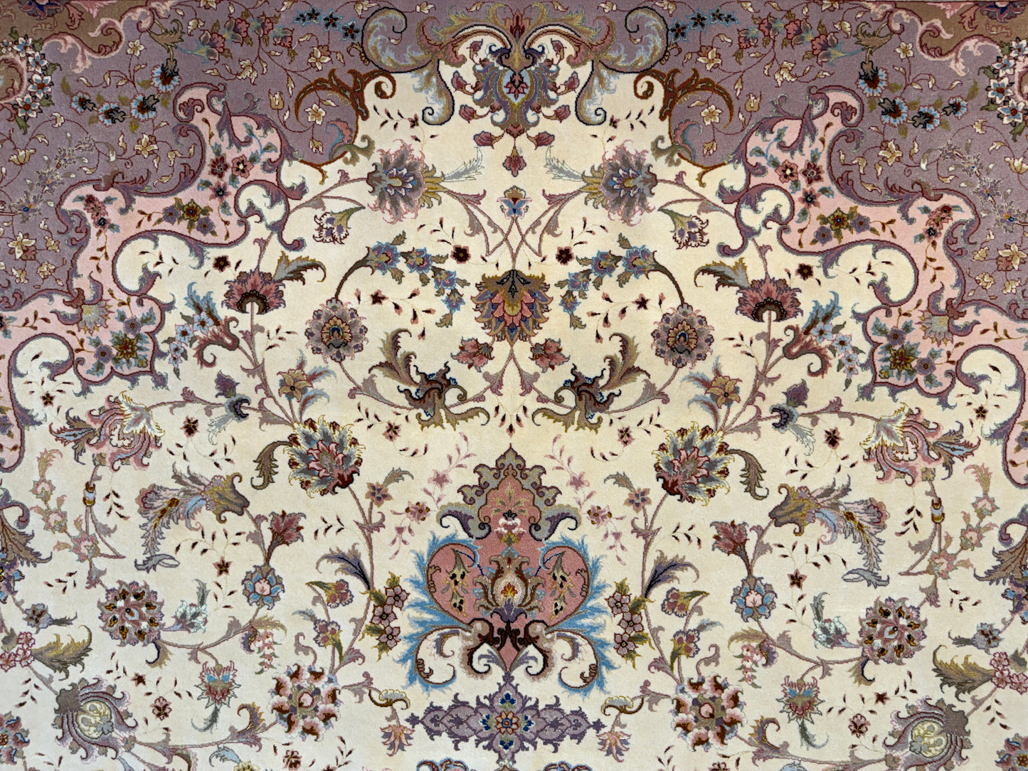 9’10”x13’5” Very Fine Hand-Knotted Persian Tabriz 80 Raj Area Rug
