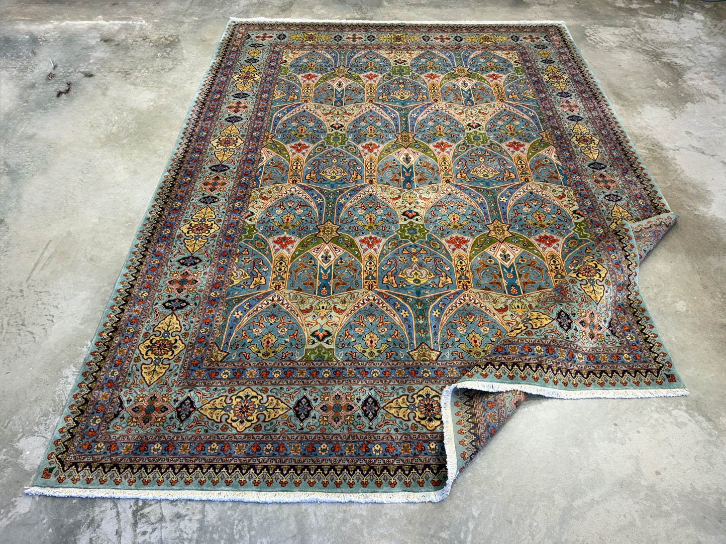 9’10”x13’2” Fine Hand-Knotted Kork Wool Persian Tabriz Rug Handmade All-over Area Carpet