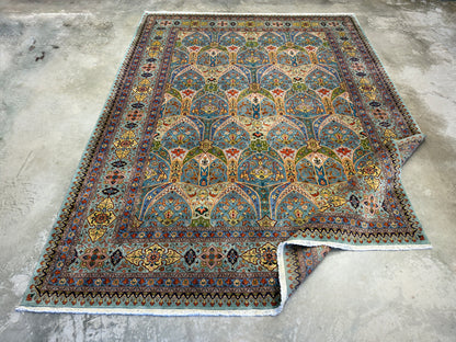9’10”x13’2” Fine Hand-Knotted Kork Wool Persian Tabriz Rug Handmade All-over Area Carpet