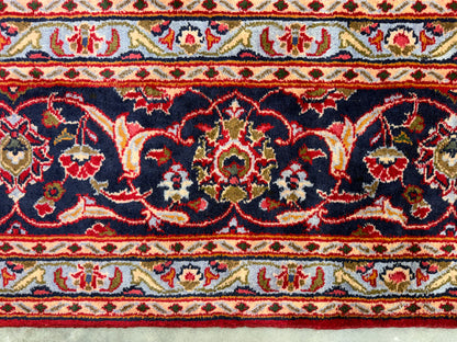 9’6”x12’6” Hand-Knotted Persian Kashan Area Rug