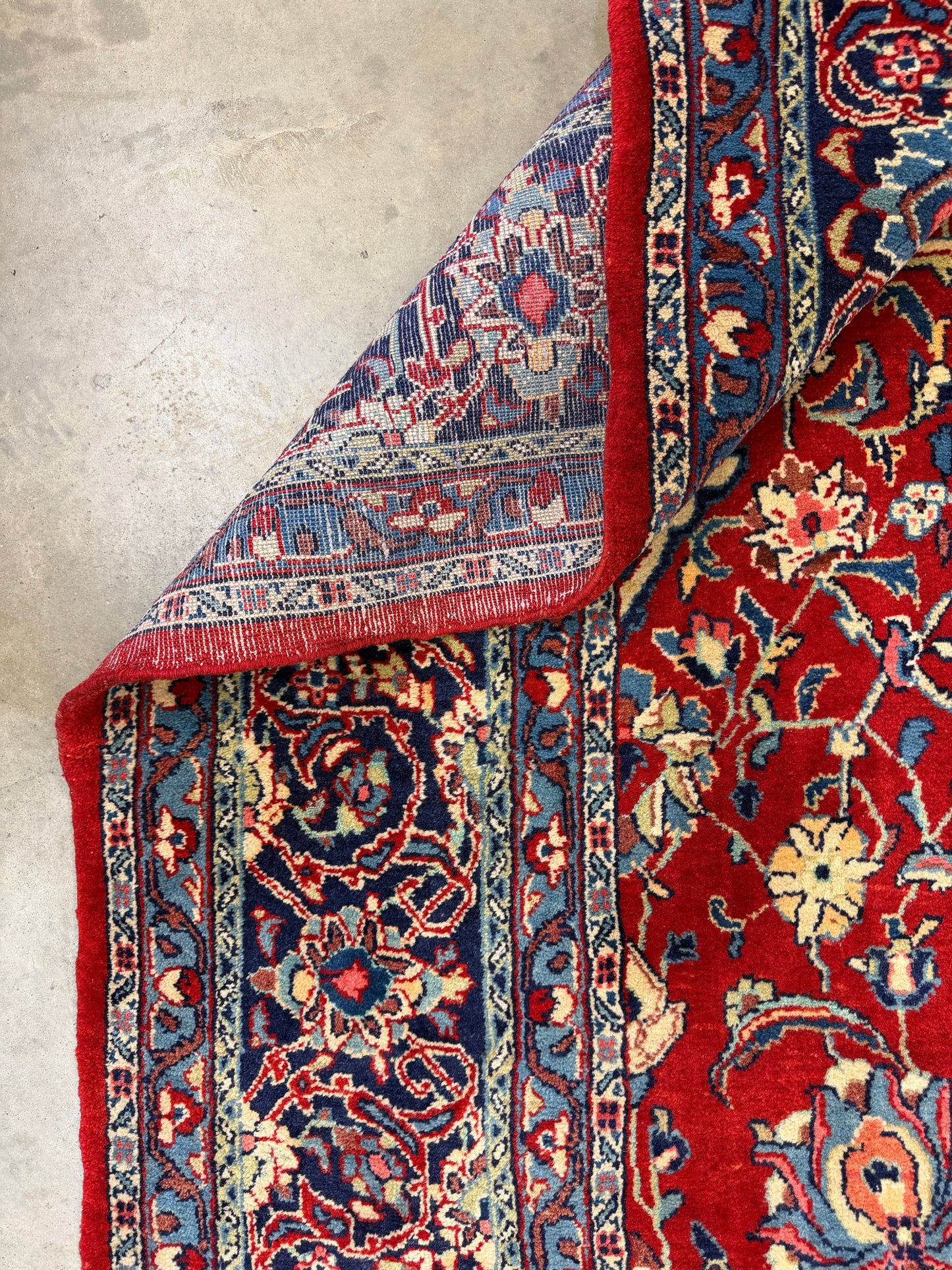 8’4”x12’8” Hand-Knotted Wool Sarouk Persian Rug 8x12 Red Handmade Carpet