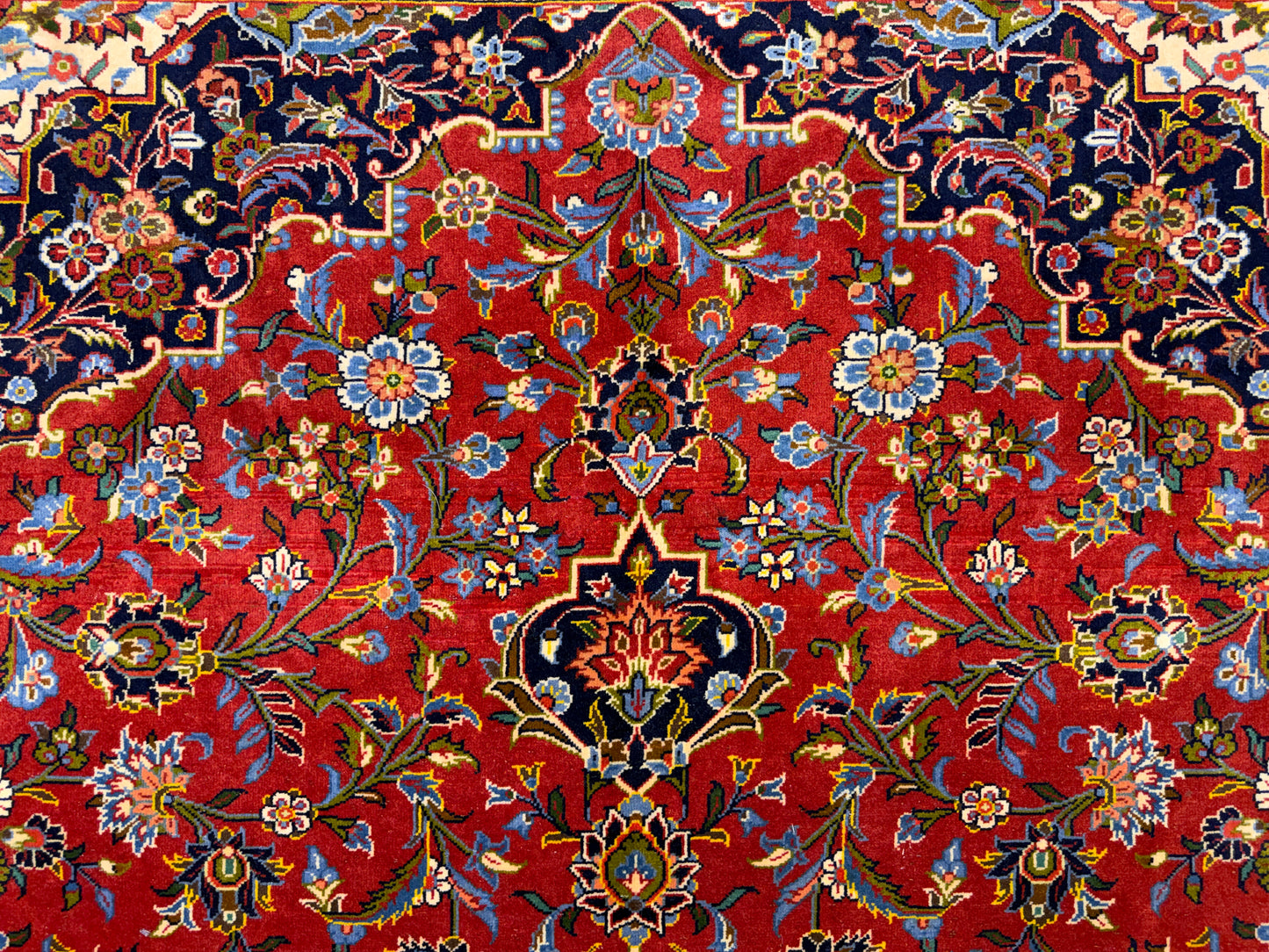 Hand-Knotted Persian Kashan Rug - 9’11”x13’