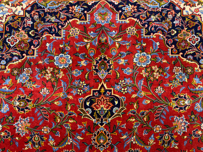 Hand-Knotted Persian Kashan Rug - 9’11”x13’