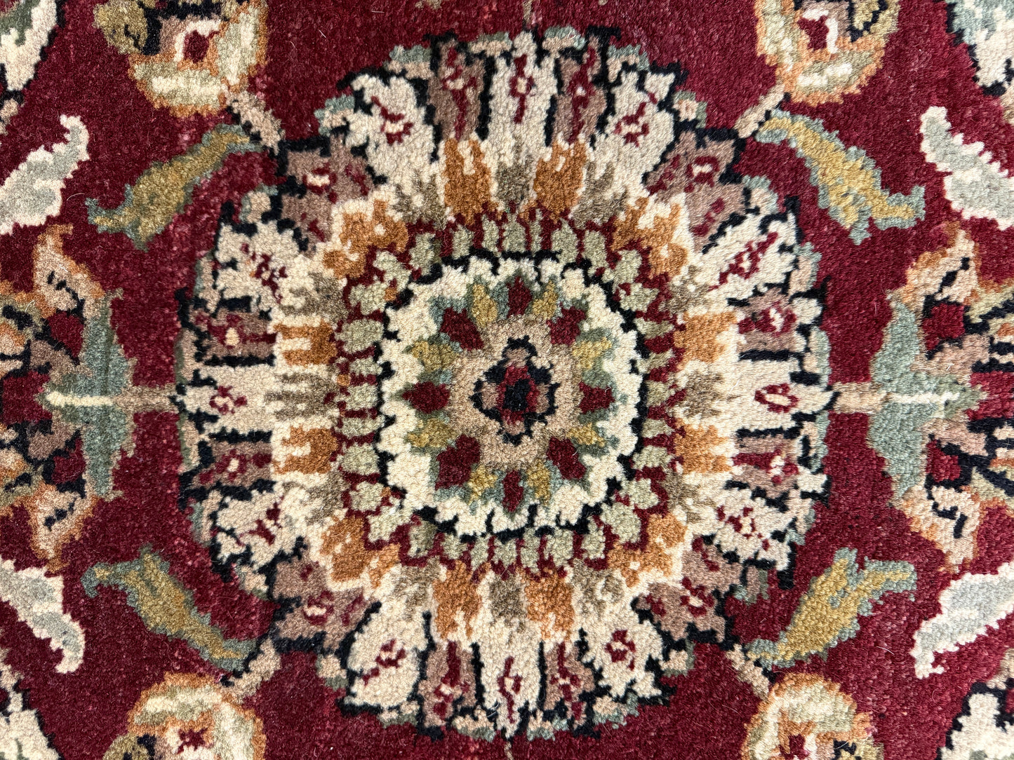 9’ Diameter Hand-Knotted Wool Indian Round Oriental Rug - 9x9 Handmade Carpet