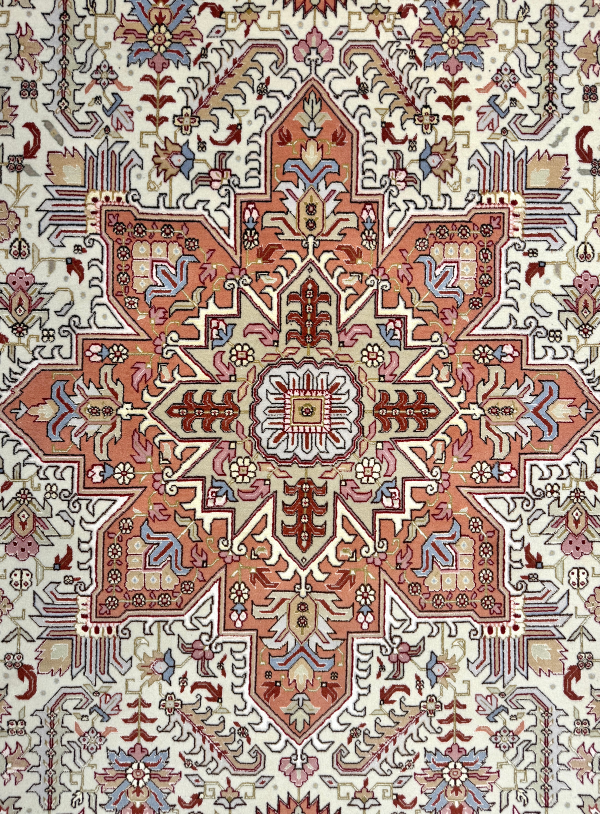 Hand-Knotted 60 Raj Persian Tabriz Heriz Rug - 6'7"x9'10"