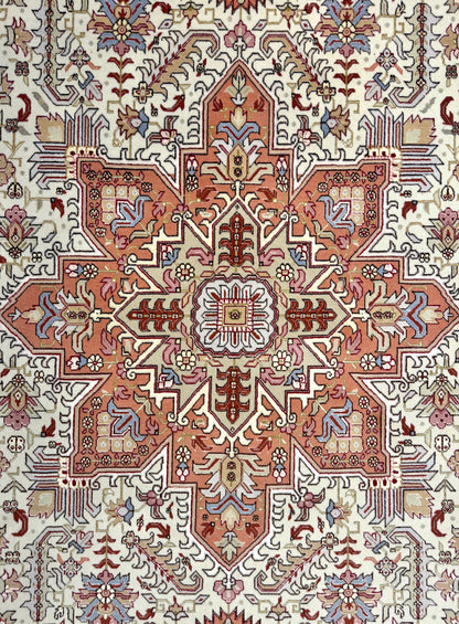 Hand-Knotted 60 Raj Persian Tabriz Heriz Rug - 6'7"x9'10"