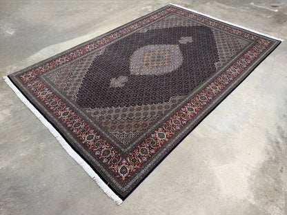 Hand-Knotted Persian Tabriz Mahi Rug - 6'7"x9'10"
