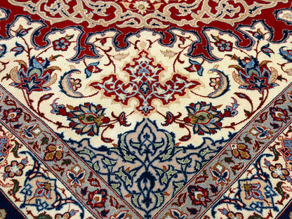 Antique Hand-Knotted Persian Isfahan Rug - Signed Zolfaghari - 8’10”x12’4”
