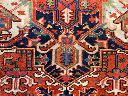 Hand-Knotted Persian Heriz Serapi Rug - 8’1”x10’5”