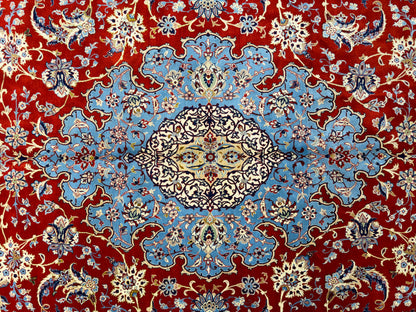 Antique Hand-Knotted Persian Isfahan Rug - Signed Zolfaghari - 8’10”x12’4”