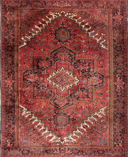 10’1”x12’6” Hand-Knotted Persian Heriz Area Rug