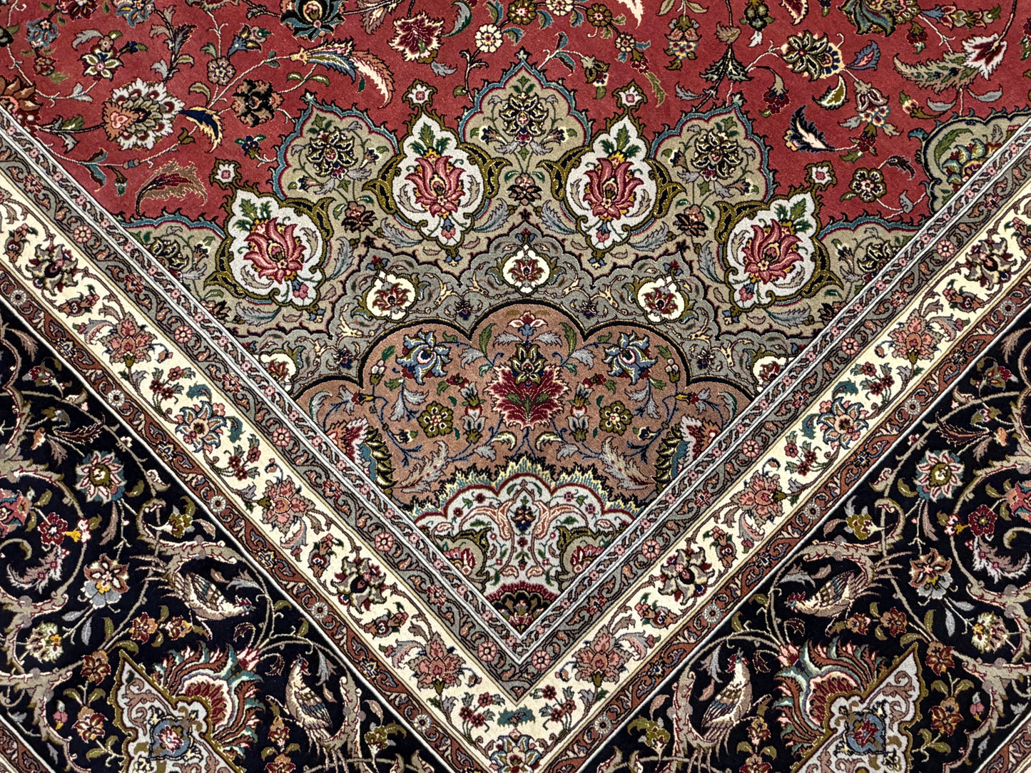 13’3”x20’2” Hand-Knotted 55 Raj Persian Tabriz Rug