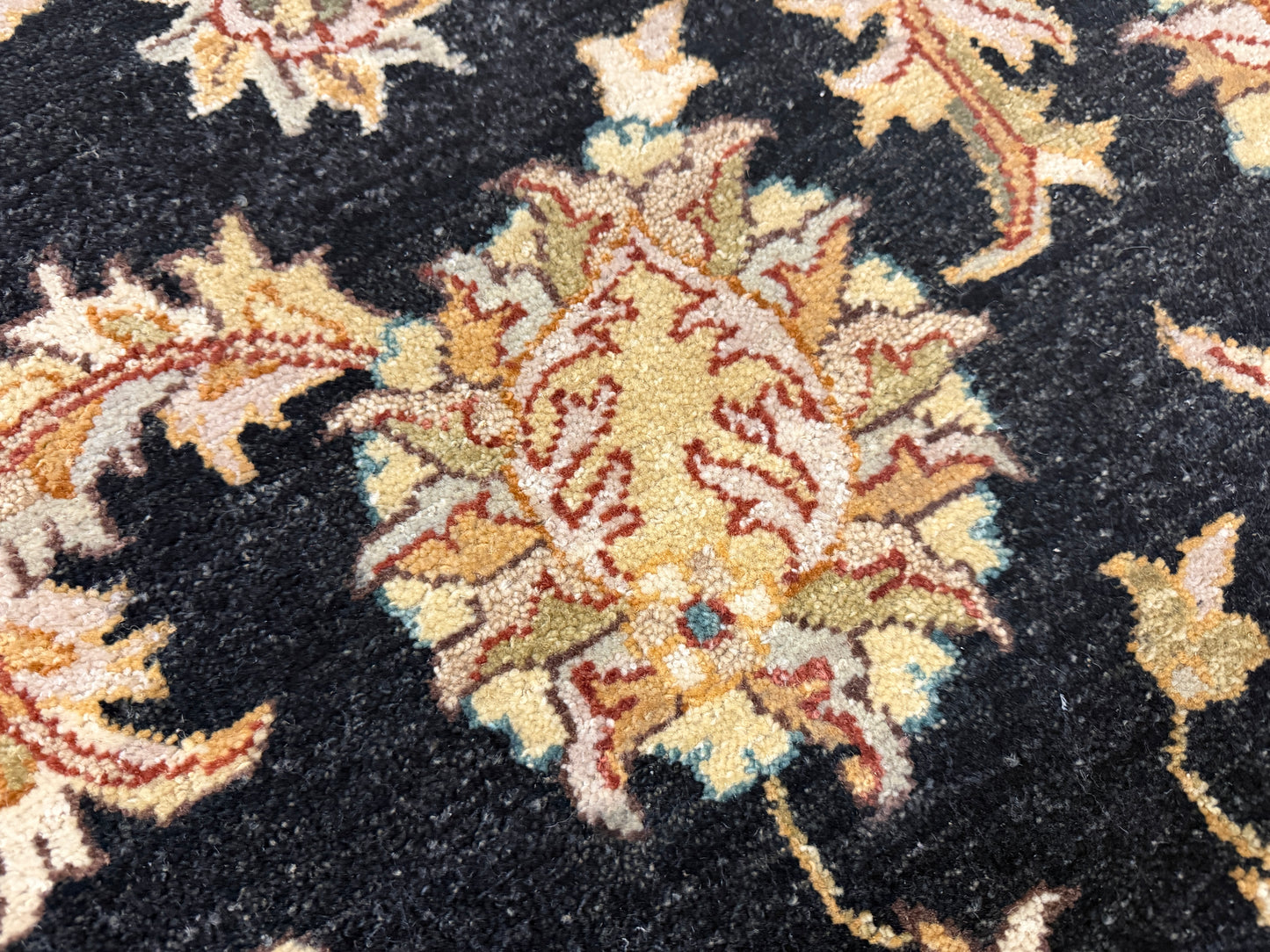 8’ Diameter Hand-Knotted Wool Indian Round Oriental Rug - 8x8 Handmade Carpet