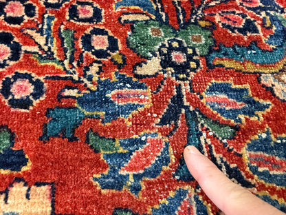 10’10”x15’6” Antique Hand-Knotted Fine Kork Wool Persian Sarouk Area Rug Handmade