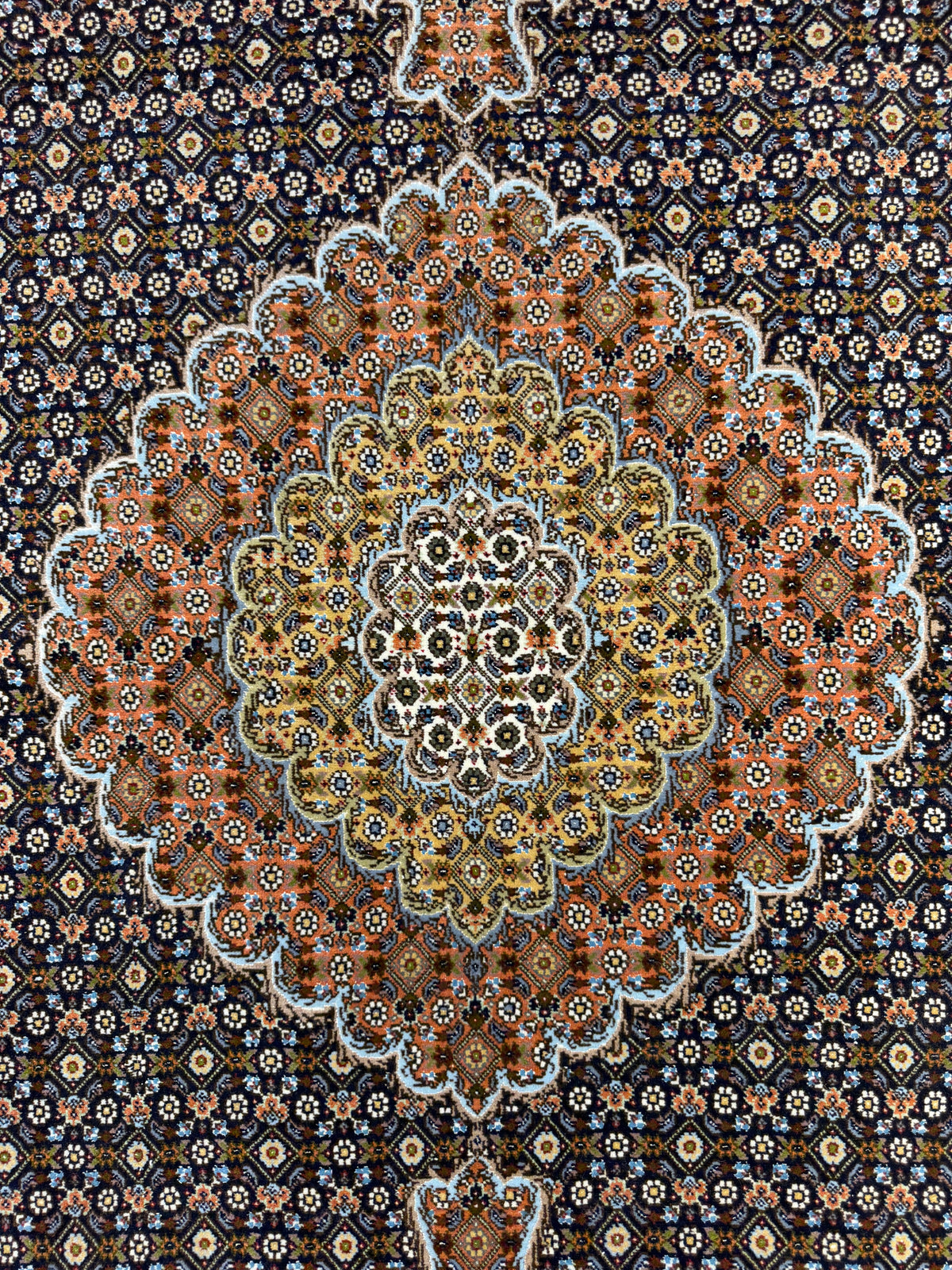 Hand-Knotted Persian Tabriz Mahi Rug - 5'x6'9"